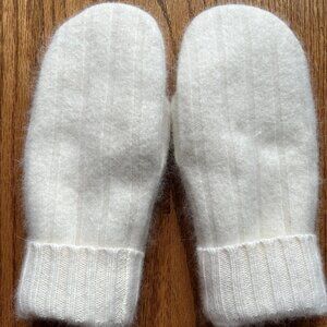 Felted Angora, Lambs Wool Mittens handcrafted from repurposed Sweater